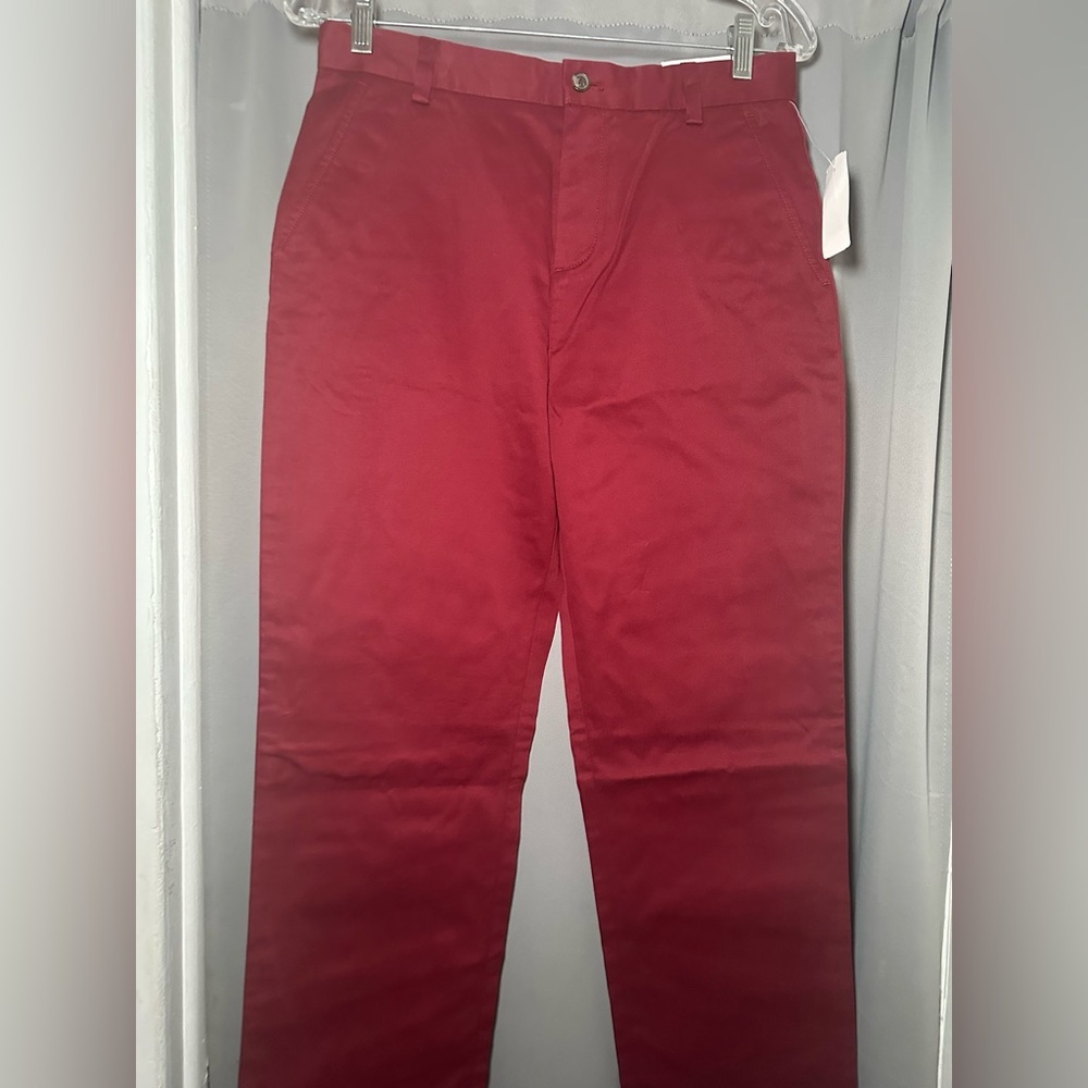 Brooks Brothers Fleece Boys Chino Pants Red Size 18 Straight Leg Flat Front NWT - Picture 6 of 14